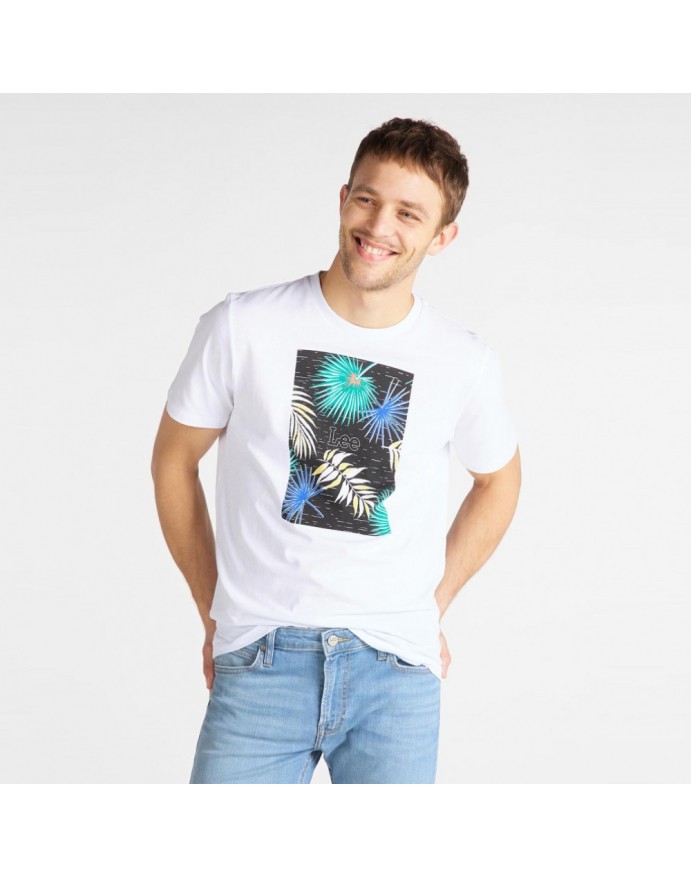 Ανδρικό T-Shirt Lee Botanical Print White L61IFE01 Ανδρικό T-Shirt Lee Botanical Print White L61IFE01